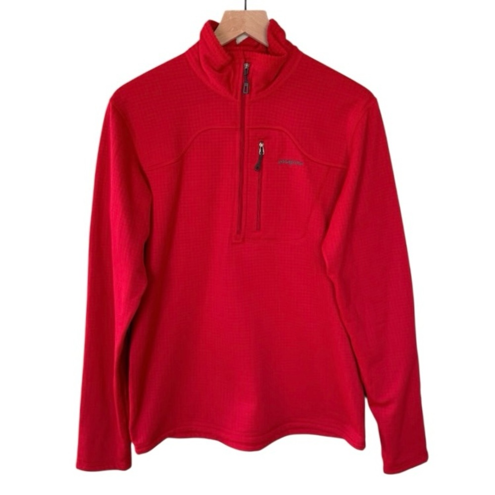 Patagonia Men’s R1 Pullover 1/4 Zip Fleece‎ Base Layer Sweater Red Size Medium